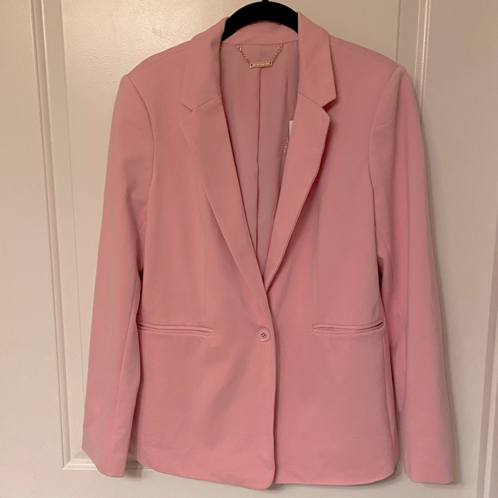 T. Tahari Classic Ponte Single Button Blazer
